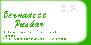 bernadett puskar business card